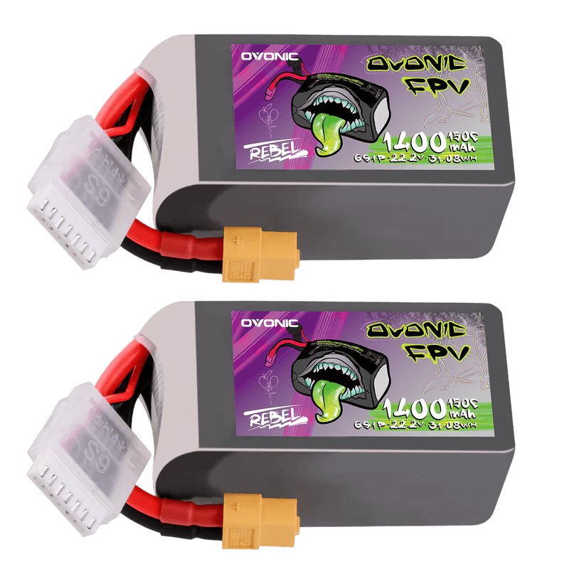 Ovonic Rebel 2.0 6S 22.2V 1400mAh 150C LiPo Batteries (2 pcs.)